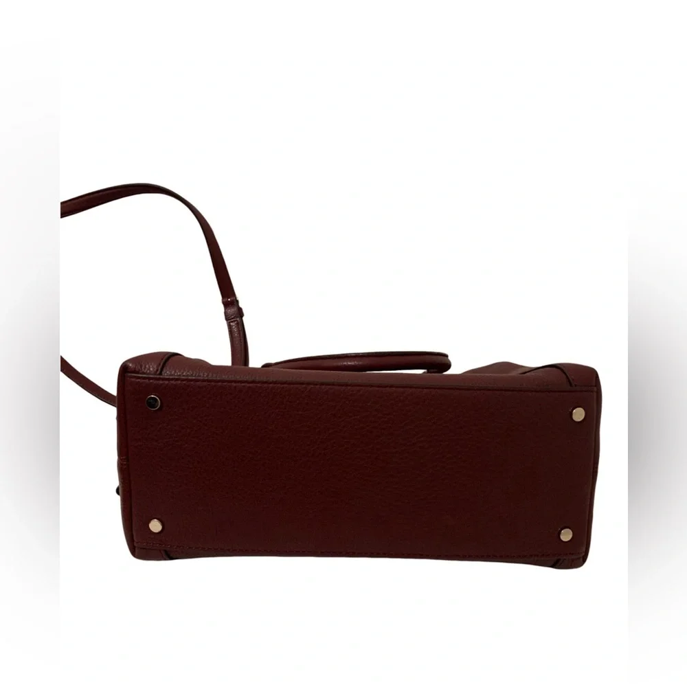 Kate Spade Jackson Pebble Leather Med. Triple Compartment Satchel Cherrywood Red